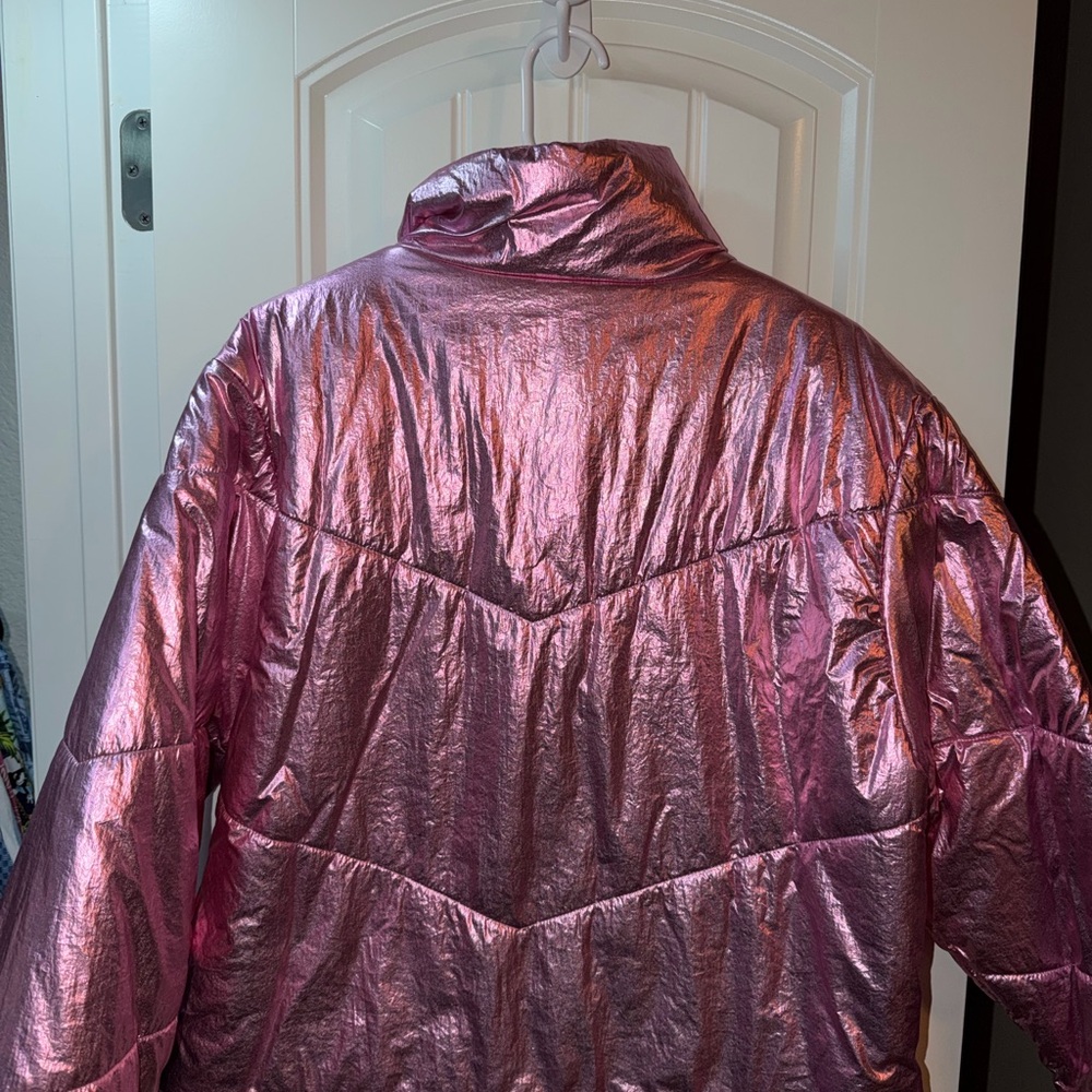 TCEC Metallic Pink Women's Puffer Jacket - Picture 2 of 4